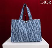 Dior Dioriviera Medium Spongy Book Tote Blue 36x24x20cm - 3