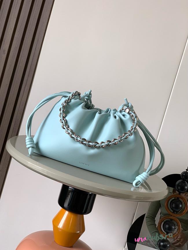 Loewe Flamenco Medium shoulder bag Light blue 30x10.5x20cm - 1