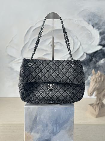 Chanel Denim Denimpression Flap Grey Black 33x20x10cm