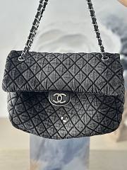 Chanel Denim Denimpression Flap Grey Black 33x20x10cm - 3