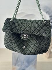 Chanel Denim Denimpression Flap Green Black 33x20x10cm - 3