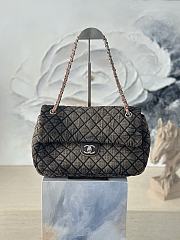Chanel Denim Denimpression Flap Rose Black 33x20x10cm - 1