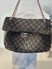 Chanel Denim Denimpression Flap Rose Black 33x20x10cm - 4