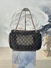Chanel Denim Denimpression Flap Rose Black 33x20x10cm - 2