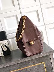 Chanel 25 Handbag Chocolate Brown Caviar Gold 30x26x14cm - 2