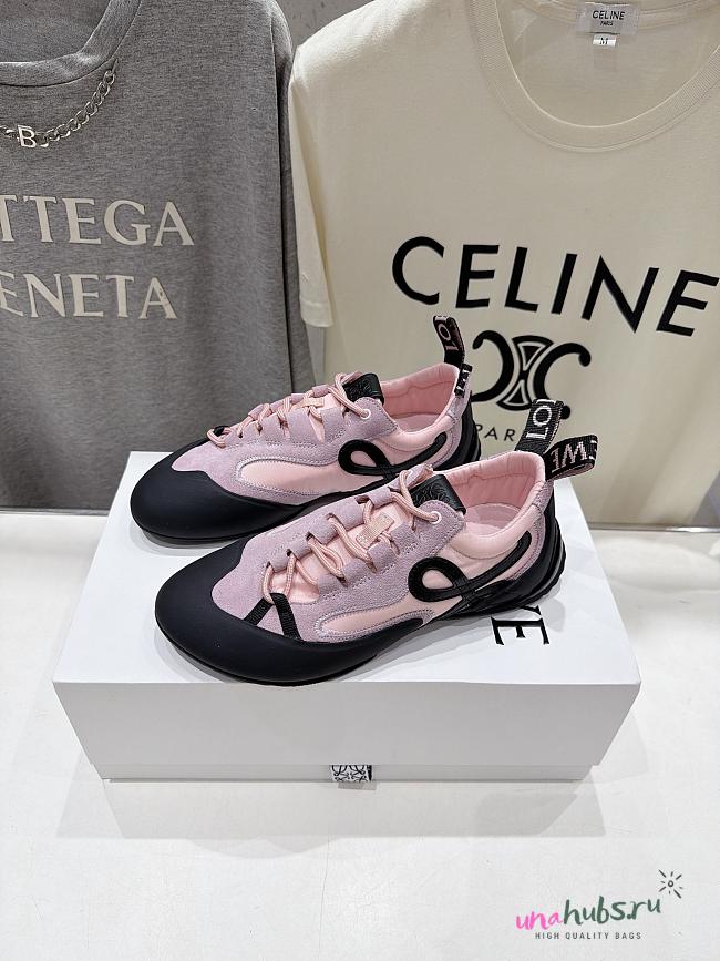 Loewe Grip sneakers nylon suede pink black - 1