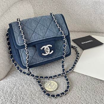 Chanel Mini Flap Bag denim silver 17cm