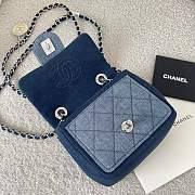 Chanel Mini Flap Bag denim silver 17cm - 3