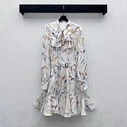 Burberry Rhiannon Feather-Print Silk Neck-Scarf Blouse - 1