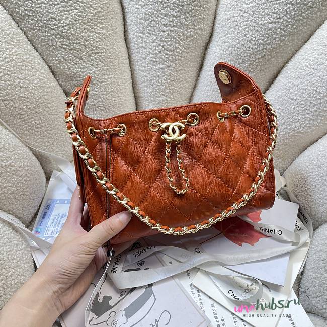 Chanel Mini 25 Handbag Orange caviar 22x20x12.5cm - 1