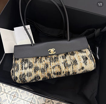 Chanel Small Leopard Print East West Shopping Tote 30.5x15x11.5cm