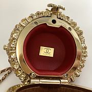 Chanel Acorn Minaudiere Wood Strass Gold 17x7x7cm - 4