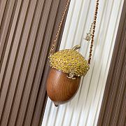 Chanel Acorn Minaudiere Wood Strass Gold 17x7x7cm - 2