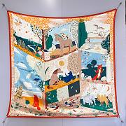 Hermess Scarf Le Livre d'Esope shawl 136x137cm - 2