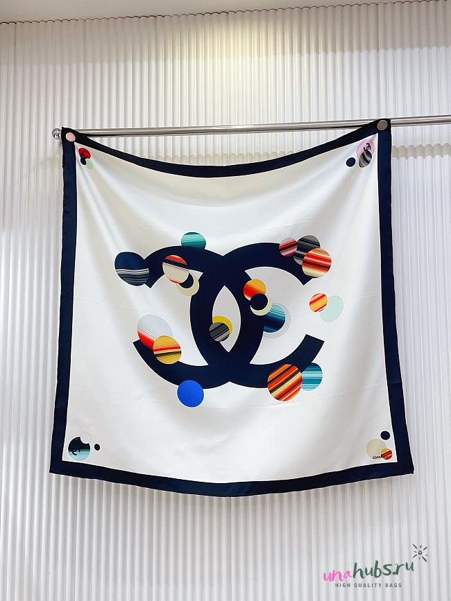 Chanel Silk CC Planet Scarf Multicolor 90x90cm - 1