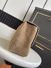 Chanel Maxi Flap bag Dark Beige Suede Gold 32x19.5x10cm - 4