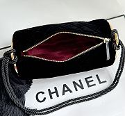 Chanel Tassel Barrel Bag Black Velvet Gold Hardware 23.5x12x12cm - 5