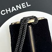 Chanel Tassel Barrel Bag Black Velvet Gold Hardware 23.5x12x12cm - 4