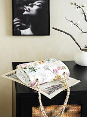 Chanel Flap bag white colorful floral 25cm - 5