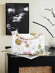 Chanel Flap bag white colorful floral 25cm - 3