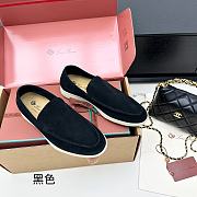 Loro Piana Summer Walk Loafer Black Suede - 4