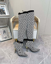 Balmain Raven Monogram thigh-high Boots - 1