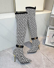 Balmain Raven Monogram thigh-high Boots - 3
