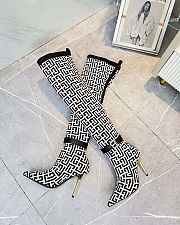Balmain Raven Monogram thigh-high Boots - 4