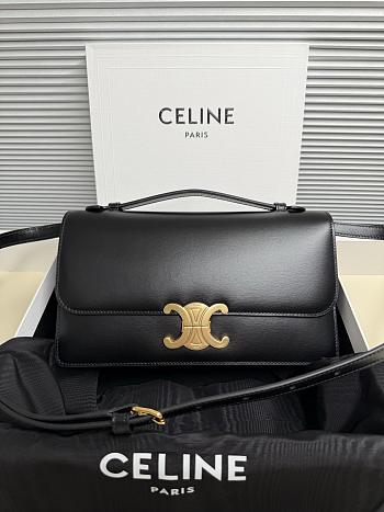 Celine Medium Triomphe Folio Black 25.5x14x7.5cm
