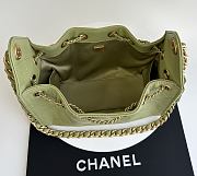 Chanel 25 Handbag Light Green Caviar Gold 20x22x12.5cm - 5
