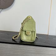 Chanel 25 Handbag Light Green Caviar Gold 20x22x12.5cm - 4