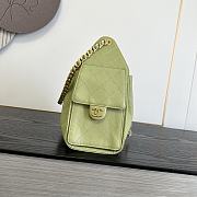 Chanel Small 25 Handbag Light Green Caviar Gold 30x26x14cm - 3