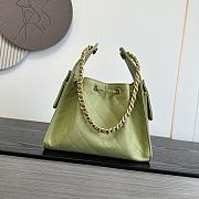 Chanel Small 25 Handbag Light Green Caviar Gold 30x26x14cm - 2