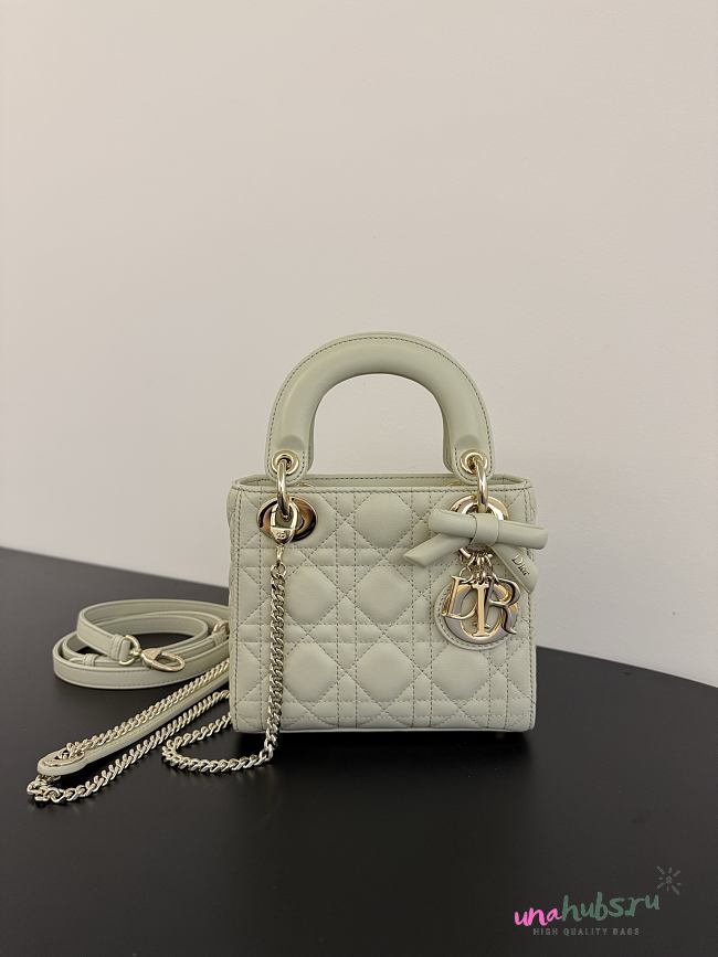 Dior Mini Lady Bag Bow Light Green 17cm - 1