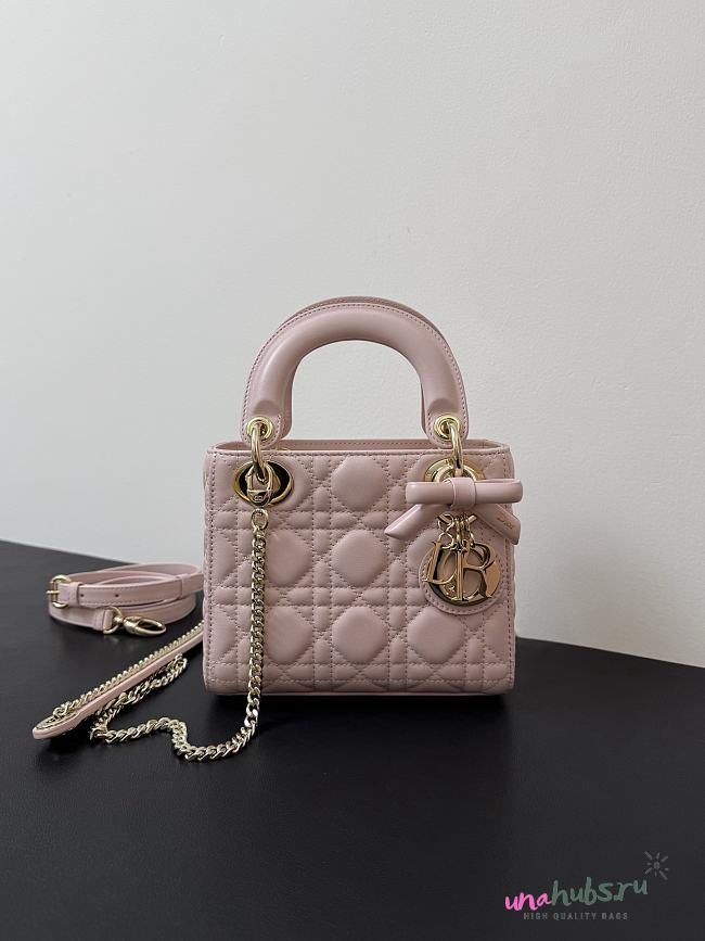 Dior Mini Lady Bag Bow Light Pink 17cm - 1