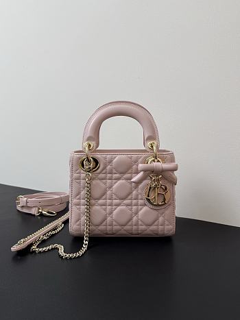 Dior Mini Lady Bag Bow Light Pink 17cm