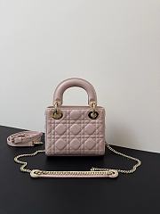 Dior Mini Lady Bag Bow Light Pink 17cm - 2