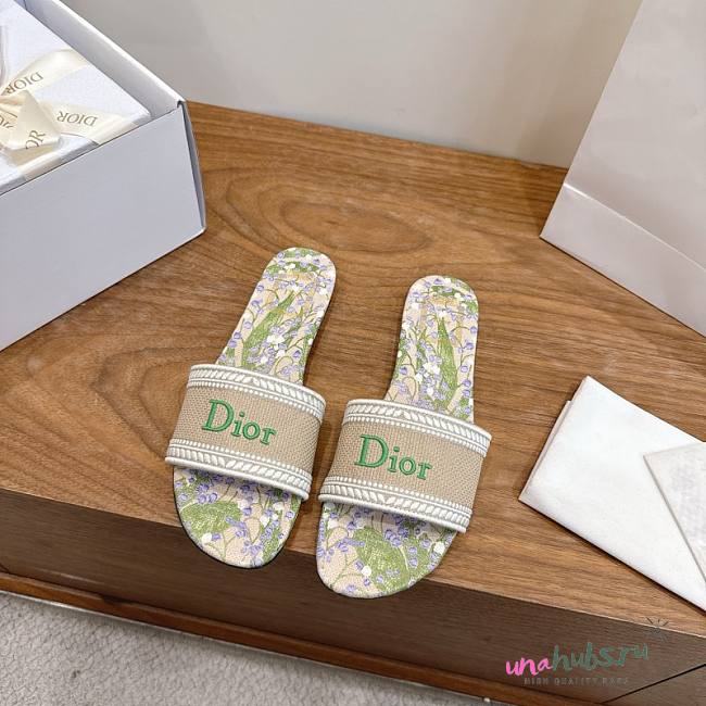 Dior Dway Slide Lily Of The Valley Natural/Green - 1