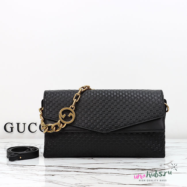 Gucci Large Chain Shoulder Bag in Black Leather 36x19.5x9.5cm - 1