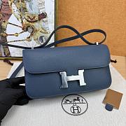 Hermes Constance Elan Blue Epsom Silver 24cm - 1