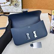 Hermes Constance Elan Blue Epsom Silver 24cm - 2