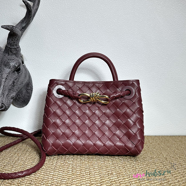 Bottega Veneta Mini Andiamo Burgundy 20x9x15cm - 1