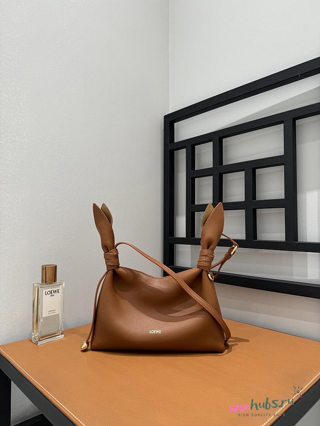 Loewe Mini Scarf bag smooth calfskin Brown 24.5x6x14.5cm  - 1