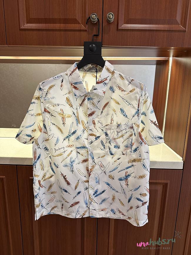 Burberry Feather Print Cotton Shirt - 1