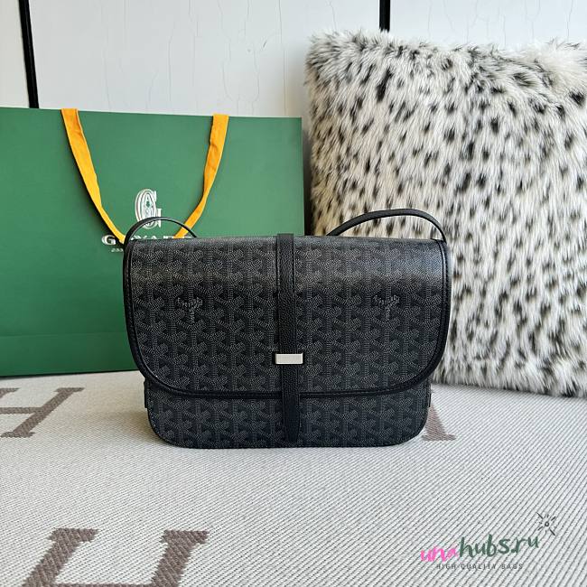 Goyard Goyardine Belvedere II MM Messenger Bag Black 28x23x9cm - 1