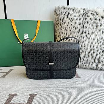 Goyard Goyardine Belvedere II MM Messenger Bag Black 28x23x9cm
