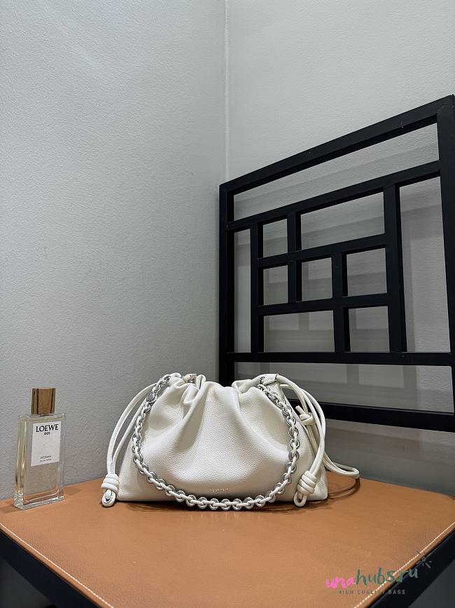 Loewe Medium Flamenco purse fine grained calfskin white 30x10.5x20cm - 1