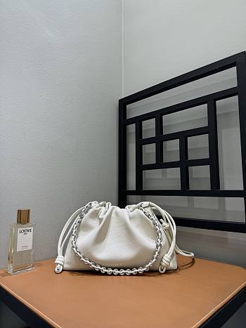 Loewe Medium Flamenco purse fine grained calfskin white 30x10.5x20cm