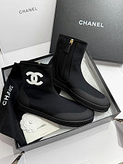 Chanel Ankle boots Mixed fibers Black & white - 1