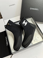 Chanel Ankle boots Mixed fibers Black & white - 4